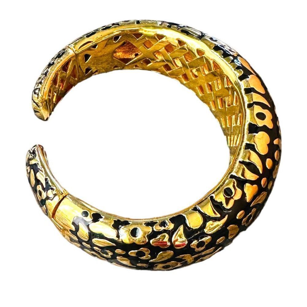 LAUREN G. ADAMS FLOWERS BY ORLY Elegant 18k Gold Plated Handmade Bangle Cuff Bra - Picture 4 of 9